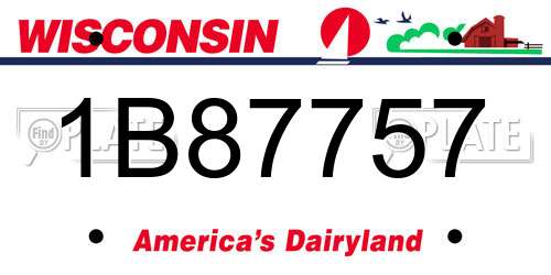 1B87757 Wisconsin License Plate