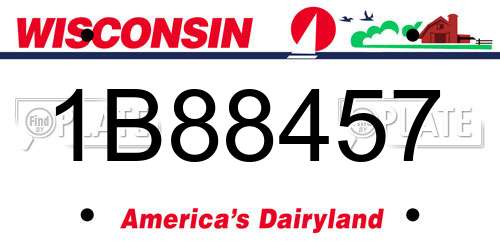 1B88457 Wisconsin License Plate
