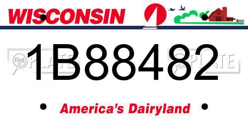 1B88482 Wisconsin License Plate