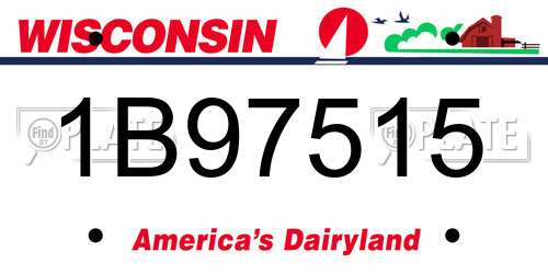 1B97515 Wisconsin License Plate