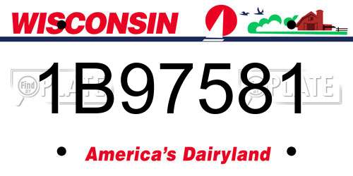 1B97581 Wisconsin License Plate