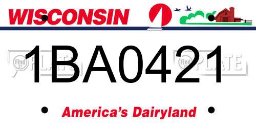 1BA0421 Wisconsin License Plate