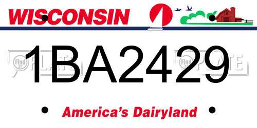1BA2429 Wisconsin License Plate