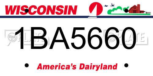 1BA5660 Wisconsin License Plate