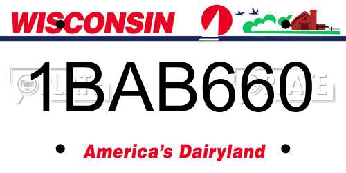 1BAB660 Wisconsin License Plate