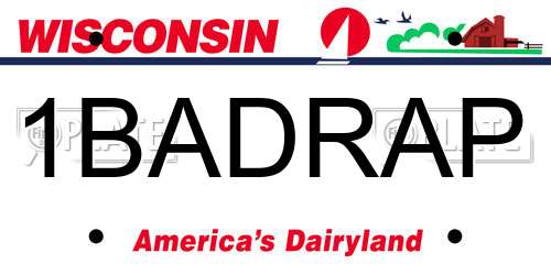 1BADRAP Wisconsin License Plate