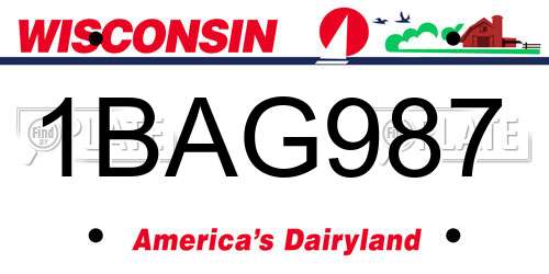 1BAG987 Wisconsin License Plate