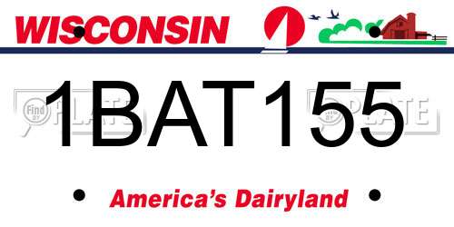 1BAT155 Wisconsin License Plate