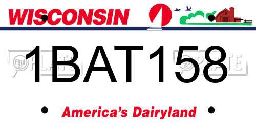 1BAT158 Wisconsin License Plate