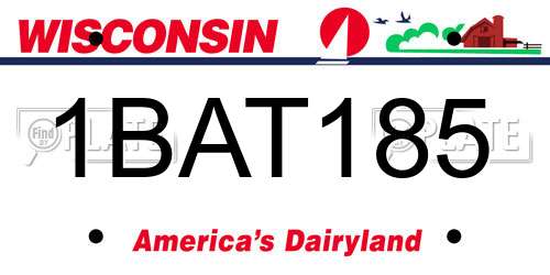 1BAT185 Wisconsin License Plate