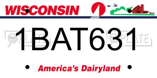 1BAT631 Wisconsin License Plate