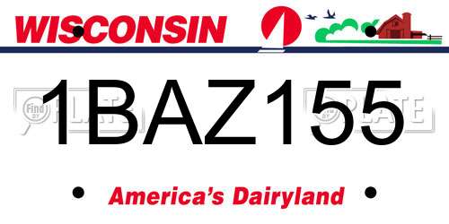1BAZ155 Wisconsin License Plate