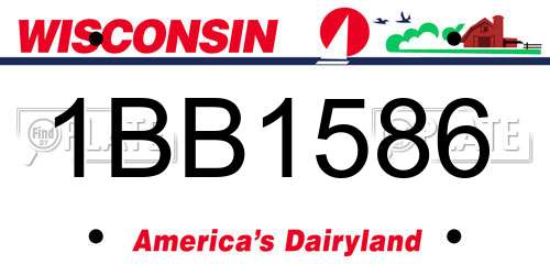 1BB1586 Wisconsin License Plate