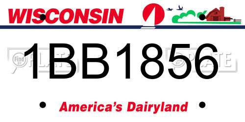 1BB1856 Wisconsin License Plate