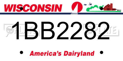 1BB2282 Wisconsin License Plate