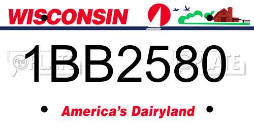 1BB2580 Wisconsin License Plate