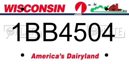 1BB4504 Wisconsin License Plate