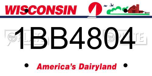 1BB4804 Wisconsin License Plate