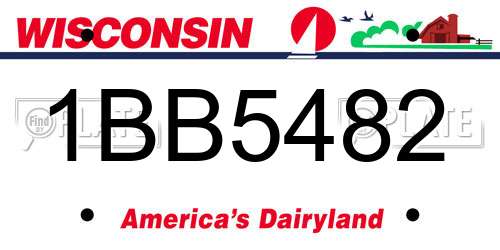 1BB5482 Wisconsin License Plate