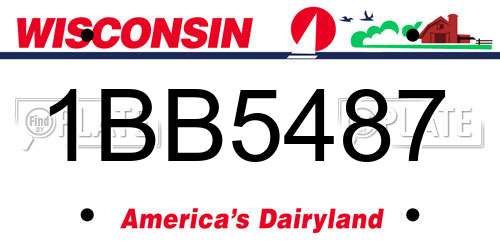 1BB5487 Wisconsin License Plate