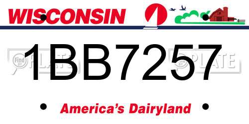 1BB7257 Wisconsin License Plate