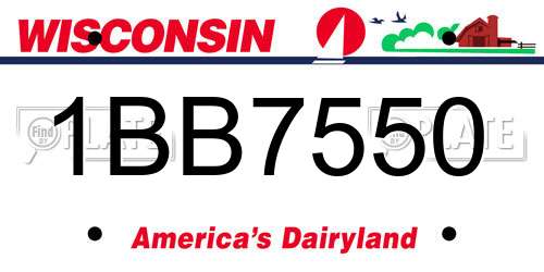 1BB7550 Wisconsin License Plate