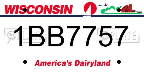 1BB7757 Wisconsin License Plate