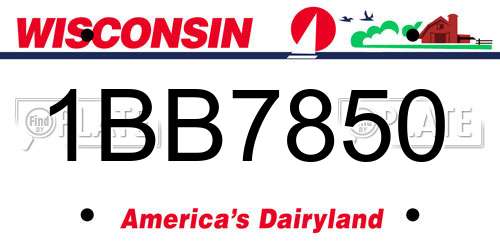 1BB7850 Wisconsin License Plate
