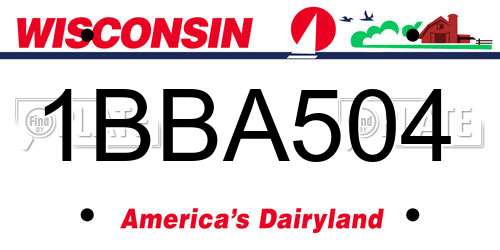 1BBA504 Wisconsin License Plate