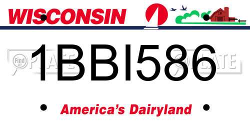 1BBI586 Wisconsin License Plate