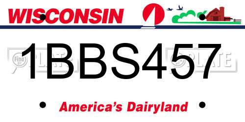 1BBS457 Wisconsin License Plate
