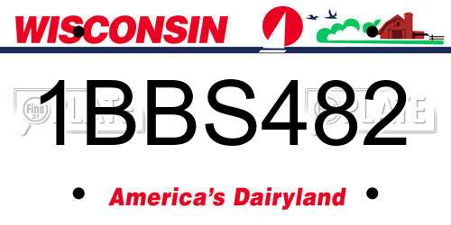 1BBS482 Wisconsin License Plate