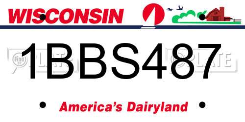 1BBS487 Wisconsin License Plate
