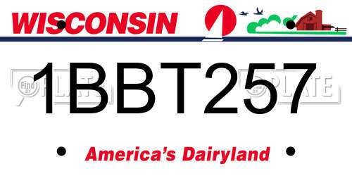 1BBT257 Wisconsin License Plate
