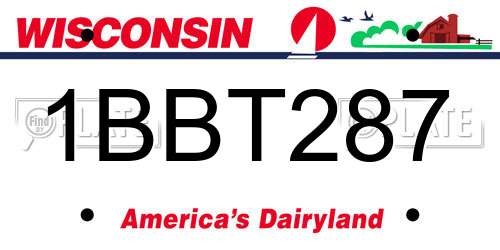 1BBT287 Wisconsin License Plate