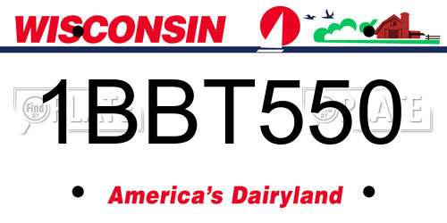 1BBT550 Wisconsin License Plate
