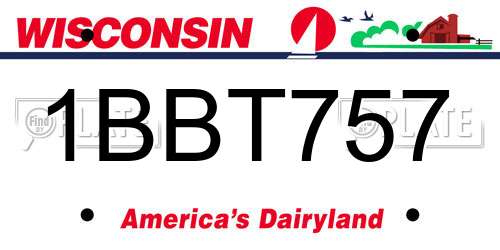 1BBT757 Wisconsin License Plate