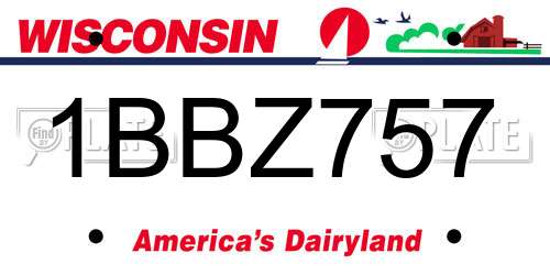 1BBZ757 Wisconsin License Plate