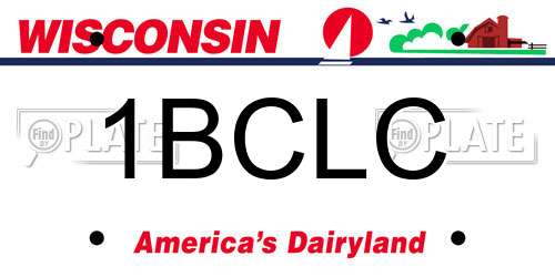 1BCLC Wisconsin License Plate