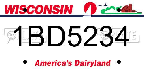 1BD5234 Wisconsin License Plate