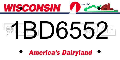 1BD6552 Wisconsin License Plate