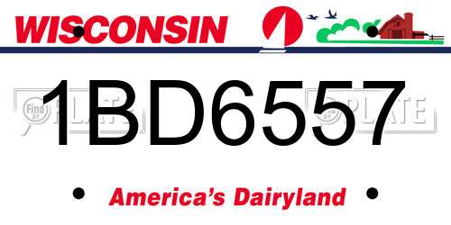 1BD6557 Wisconsin License Plate