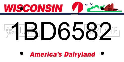 1BD6582 Wisconsin License Plate