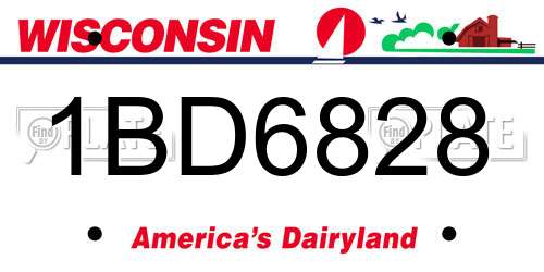 1BD6828 Wisconsin License Plate