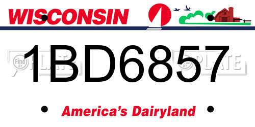 1BD6857 Wisconsin License Plate