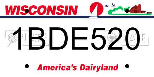 1BDE520 Wisconsin License Plate
