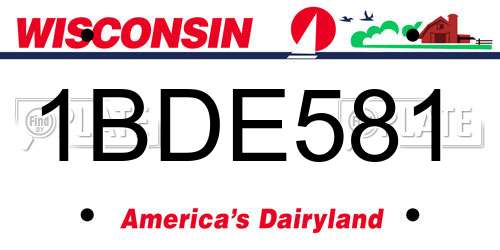 1BDE581 Wisconsin License Plate
