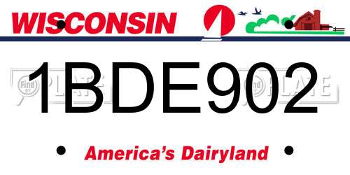 1BDE902 Wisconsin License Plate