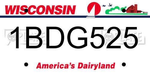 1BDG525 Wisconsin License Plate