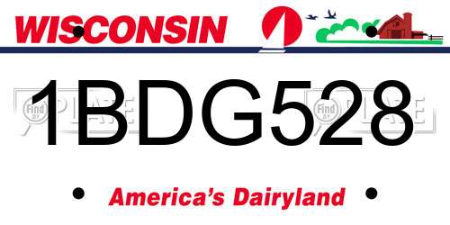 1BDG528 Wisconsin License Plate